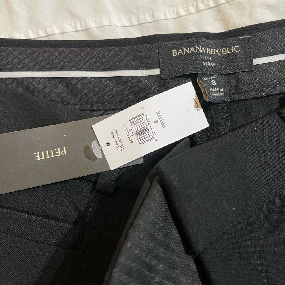 Banana republic Sloan black pant, size 8P- new with tags